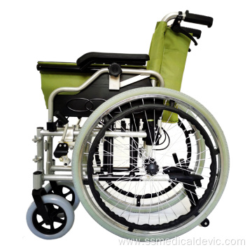 Cheap safety and durable green color manual wheelchairs